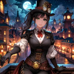 Moonlit night in the city