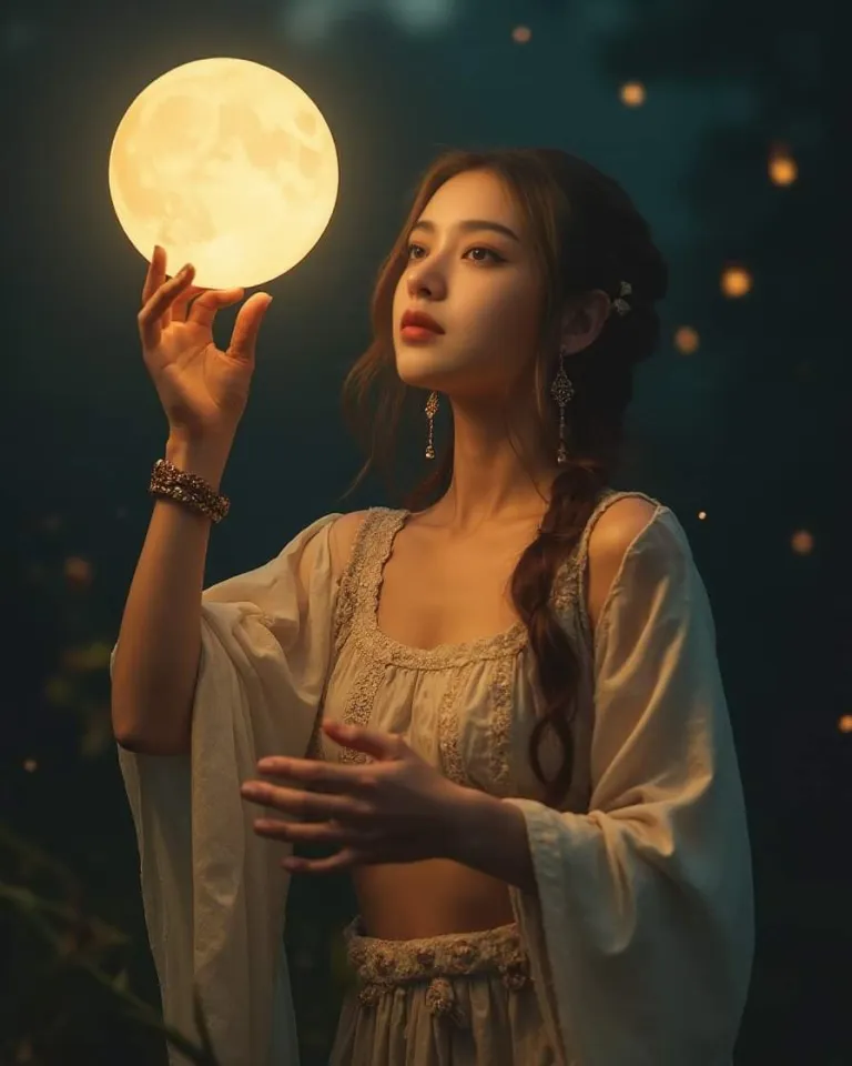 Moon in her hand