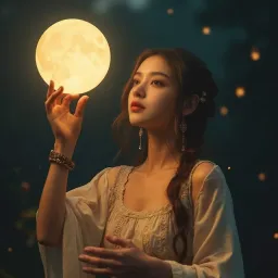 Moon in her hand