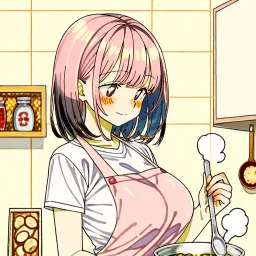 A young wife cooking