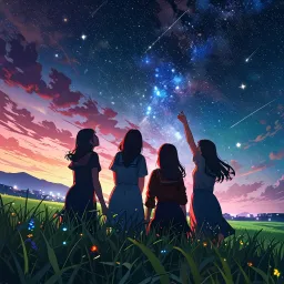 Girls enjoying the galaxy