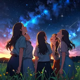 Girls enjoying the galaxy