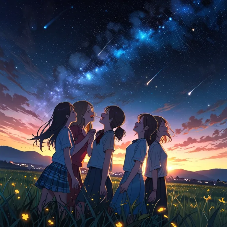 Girls enjoying the galaxy