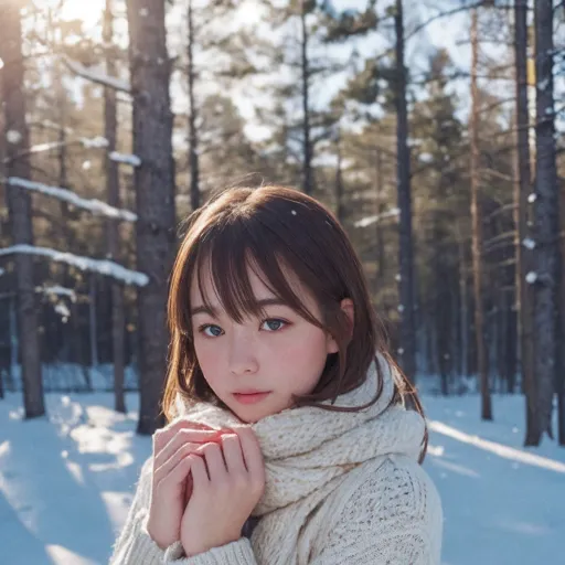 Sweater girl in snow