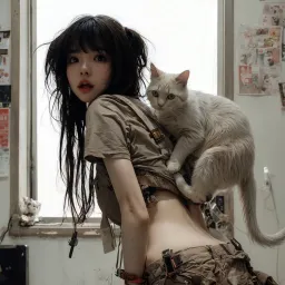 Girl & Kitty