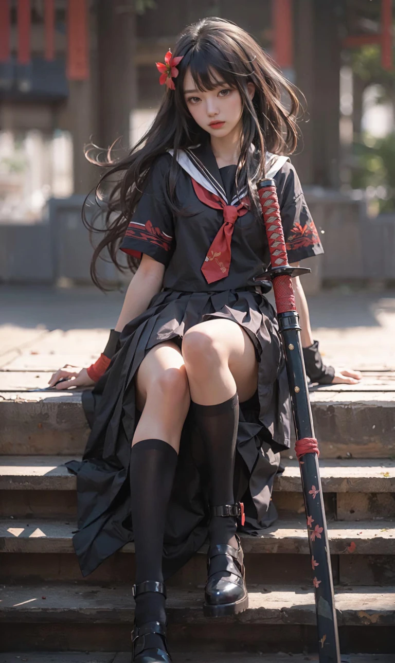 Schoolgirl with Katana