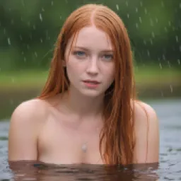 ginger bathing topless